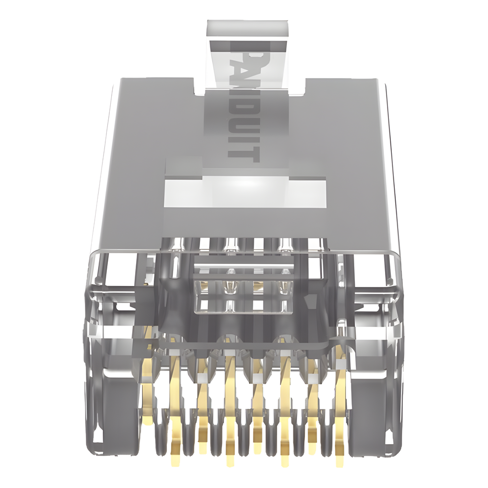 Plug RJ45 Cat5e Blindado, Para Cable UTP de Calibres 24-26 AWG, Chapado en Oro de 50 Micras, Paquete de 100 Piezas