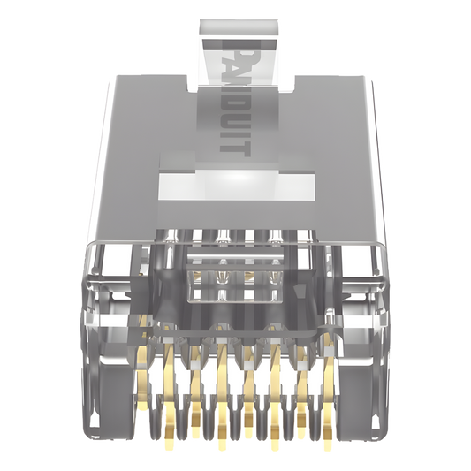 Plug RJ45 Cat5e Blindado, Para Cable UTP de Calibres 24-26 AWG, Chapado en Oro de 50 Micras, Paquete de 100 Piezas