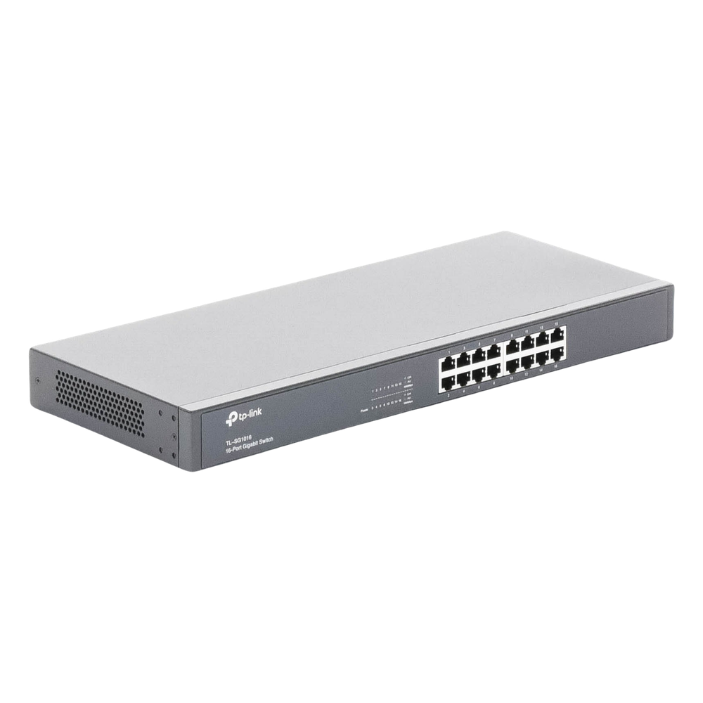 Switch Gigabit no administrable de 16 puertos 10/100/1000 Mbps para rack