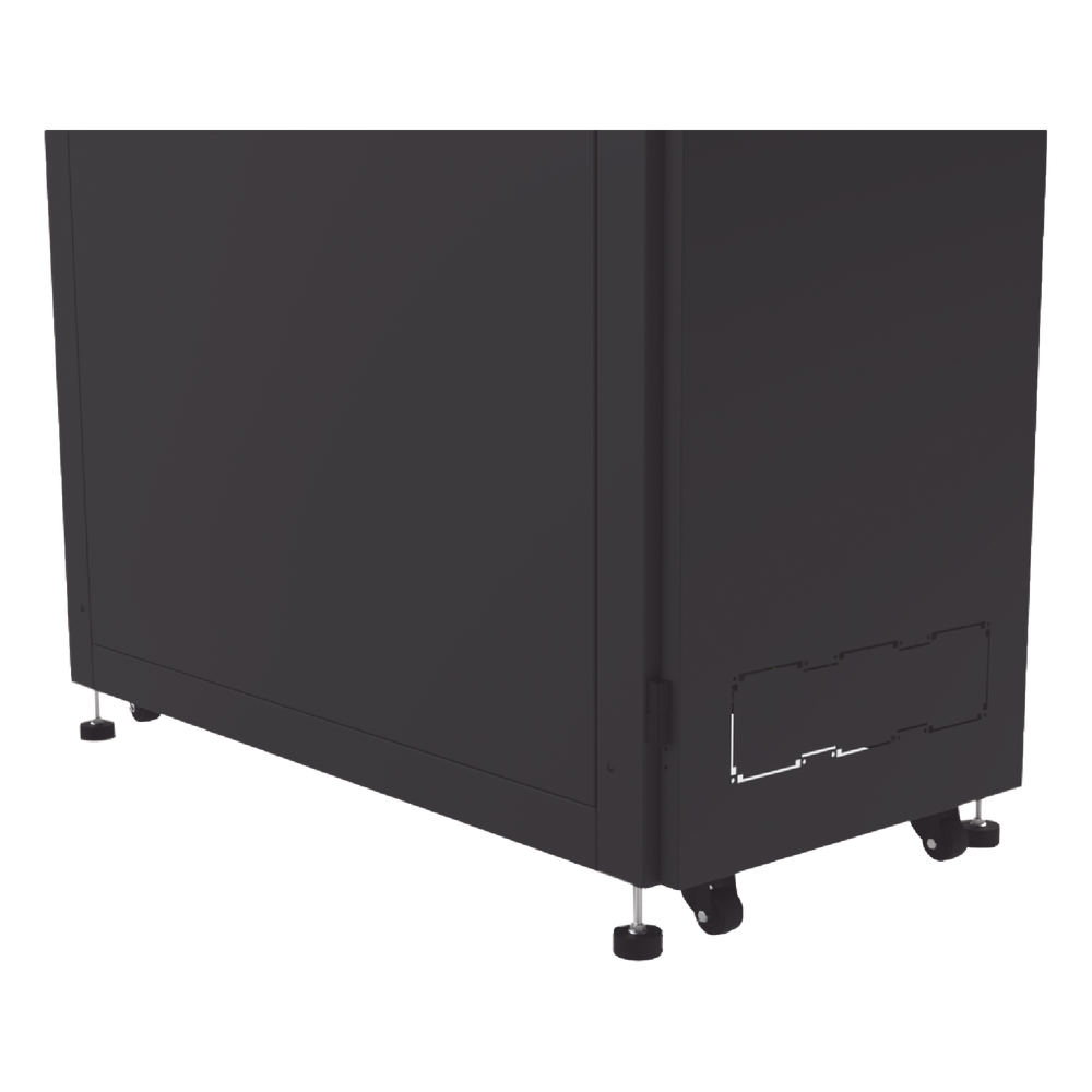 Gabinete Profesional para Telecomunicaciones de 45UR, 1200 mm Profundidad, Incluye 2 Organizadores Verticales de 45 Unidades de Rack, Se envía el Gabinete Armado.