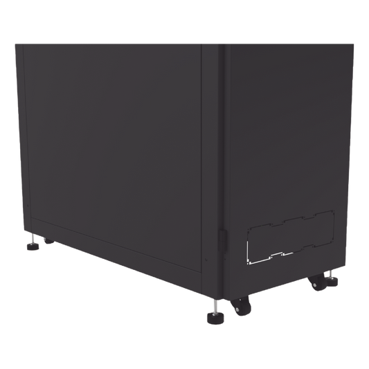 Gabinete Profesional para Telecomunicaciones de 45UR, 1200 mm Profundidad, Incluye 2 Organizadores Verticales de 45 Unidades de Rack, Se envía el Gabinete Armado.