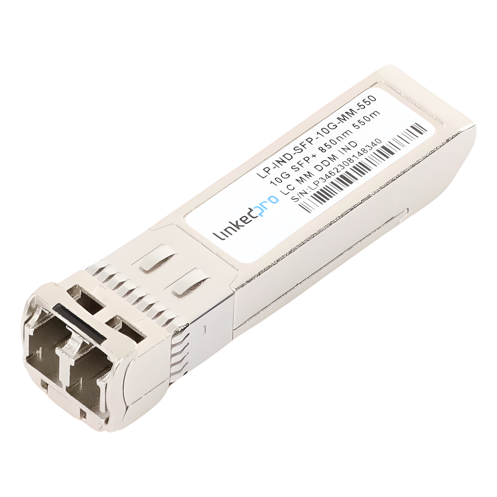 Transceptor Óptico Industrial SFP+ (Mini-Gbic) / Multimodo 850 nm / 10 Gbps / 10GBASE-SR / Conectores LC/UPC Dúplex / DDM / Hasta 550 m