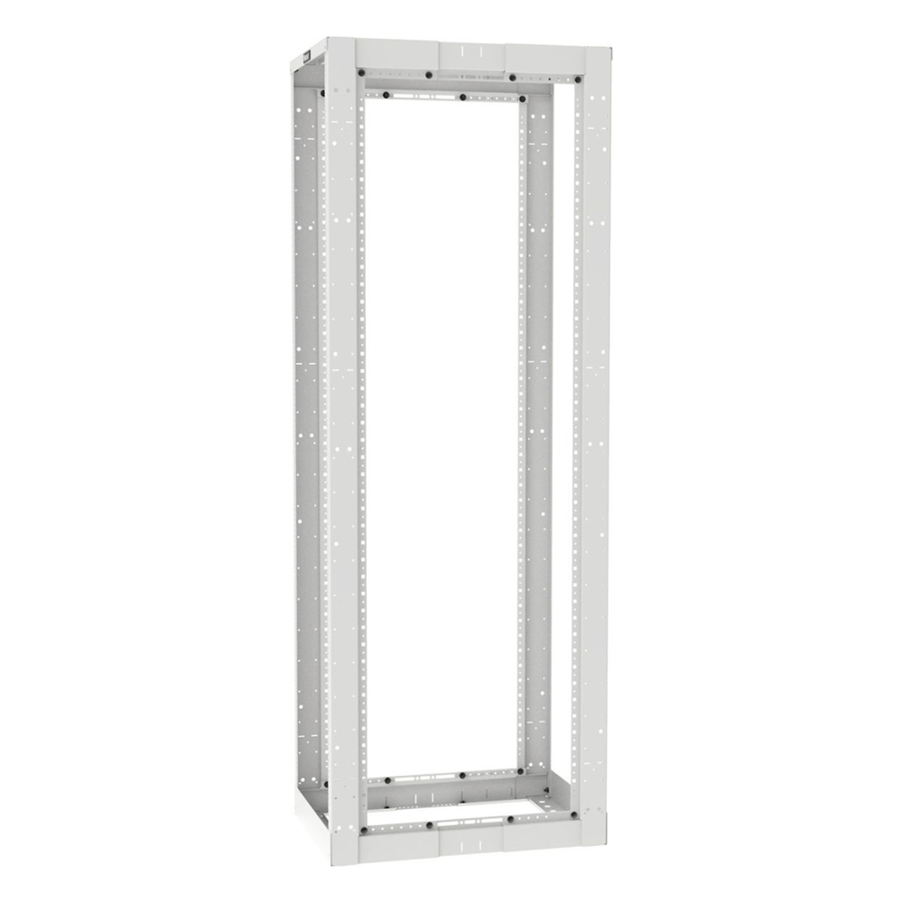 Rack de Cuatro Postes Estándar de 19", Rieles Roscados #12-24, Profundidad Ajustable de 23 a 42 in, 45 Unidades de Rack, Color Blanco