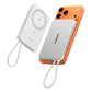 Banco de Energía Magnético Inalámbrico / 10000 mAh / 30W USB-C PD+PPS / Cable USB-C Integrado 30W / Carga Inalámbrica Magnética 15W / Doble Celda 5000 mAh / Pantalla LED / 39.2 Wh