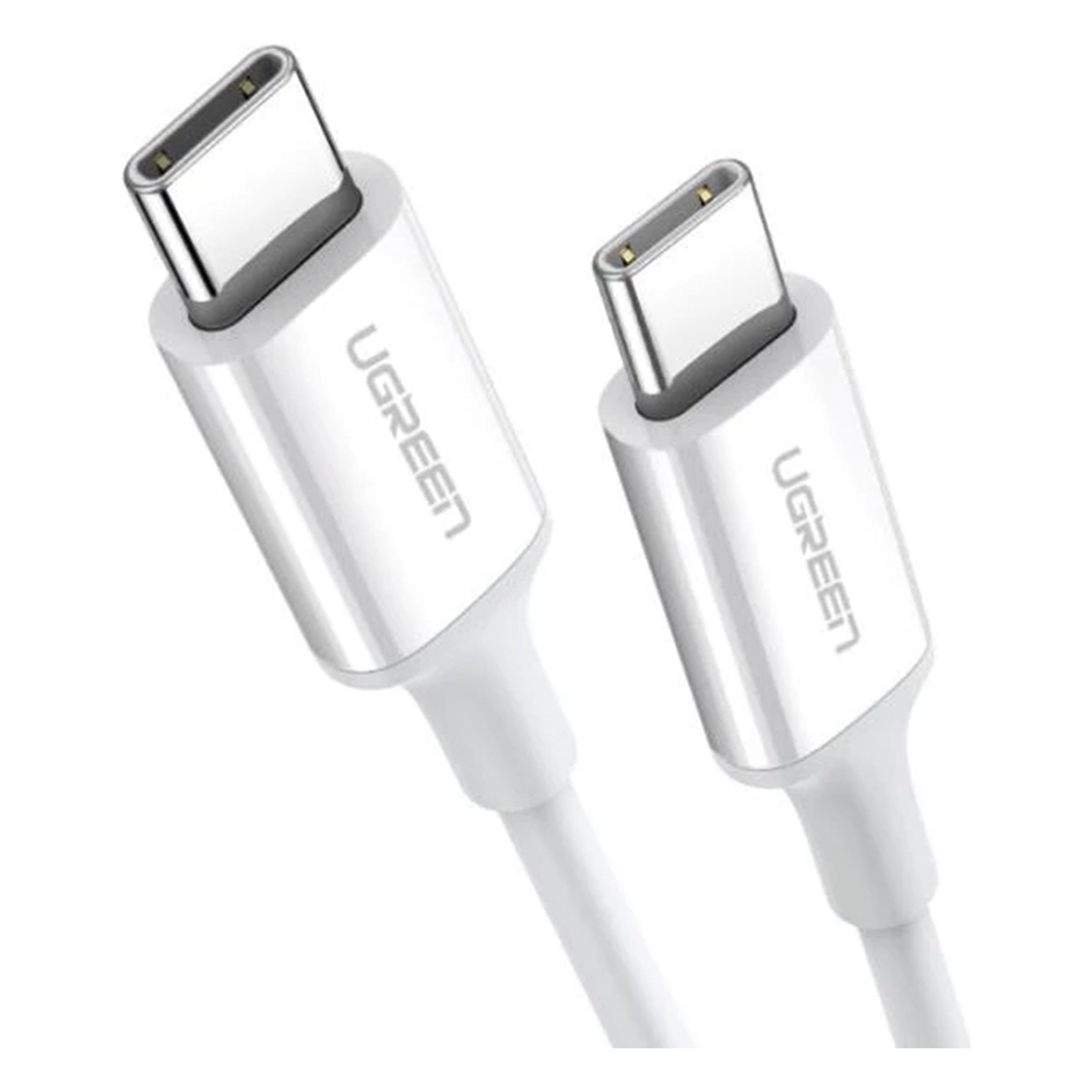 Cable USB-C a USB-C | 1 Metro | Carga Rápida de hasta 60W | Transferencia de datos de 480 Mbps | PD3.0 | QC 4.0/3.0/2.0 | FPC | AFC | Duradero y Flexible| Caja ABS | Cubierta de TPE | Color Blanco.