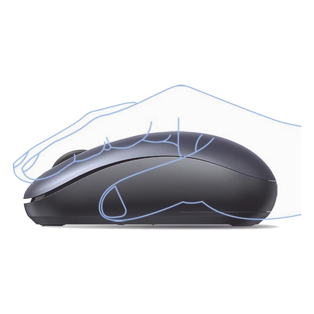 Mouse Inalámbrico 2.4G 800/1200/1600/2400 DPI | Función de 3 botones | Alcance 10m | Silencioso |  Ergonómico | Anti-caída y Anti-interferencias | Batería Alcalina AA incluida  | Midnight Blue.