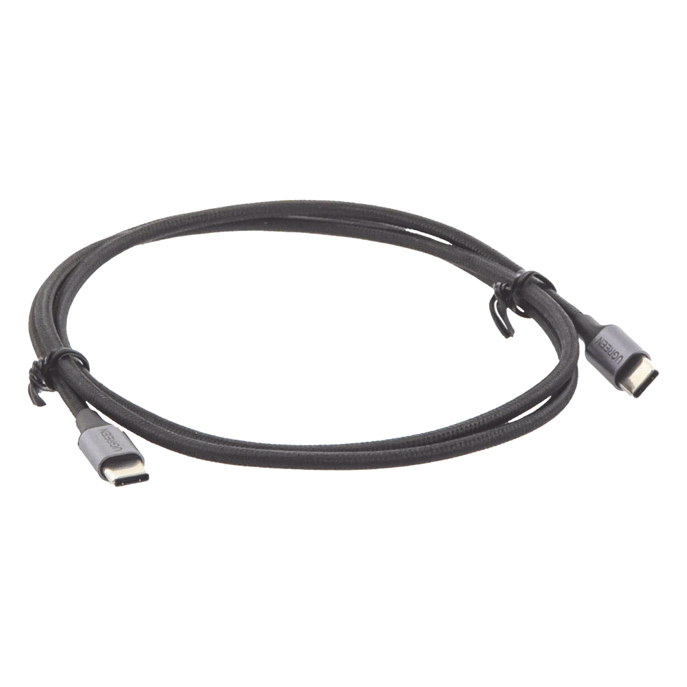 Cable USB-C a USB-C | 1 Metro (3.28 Pies) | Transferencia de Datos de 480 Mbps | Carga Rápida de Hasta 60W | QC 4.0/3.0/2.0 | PD3.0 | FPC | AFC | Protección Integrada | Caja de Aluminio | Nylon Trenzado | Color Negro