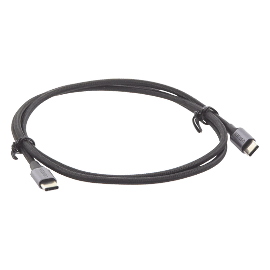 Cable USB-C a USB-C | 1 Metro (3.28 Pies) | Transferencia de Datos de 480 Mbps | Carga Rápida de Hasta 60W | QC 4.0/3.0/2.0 | PD3.0 | FPC | AFC | Protección Integrada | Caja de Aluminio | Nylon Trenzado | Color Negro
