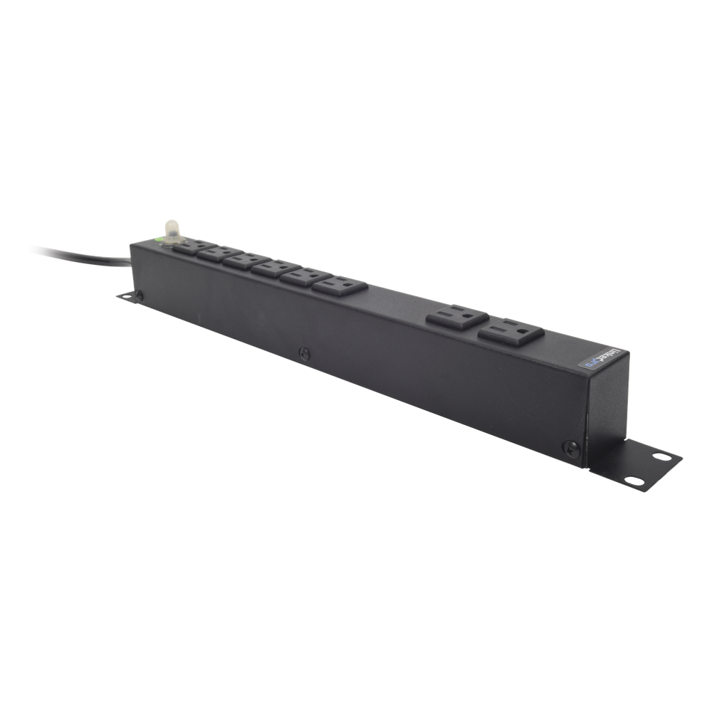 Multicontacto Horizontal (PDU) de 8 Contactos (NEMA 5-15R) Rack 19" 1UR. Voltaje Entrada/Salida: 120Vca/15A