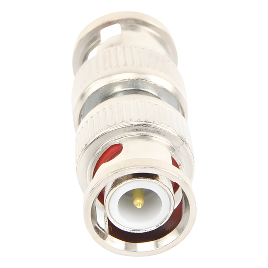 Adaptador tipo barril para 75 Ohm, de conector BNC macho a BNC macho, Níquel/ Oro/ Teflón.