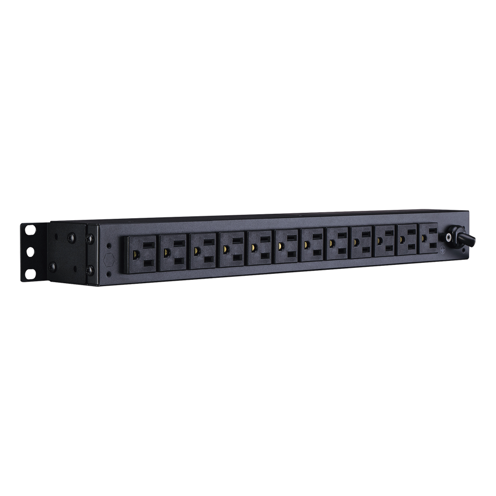 PDU Básico Para Distribución de Energía, Con 12 Tomas NEMA 5-15R Traseras, 1UR, 15 Amp, 120 Vca