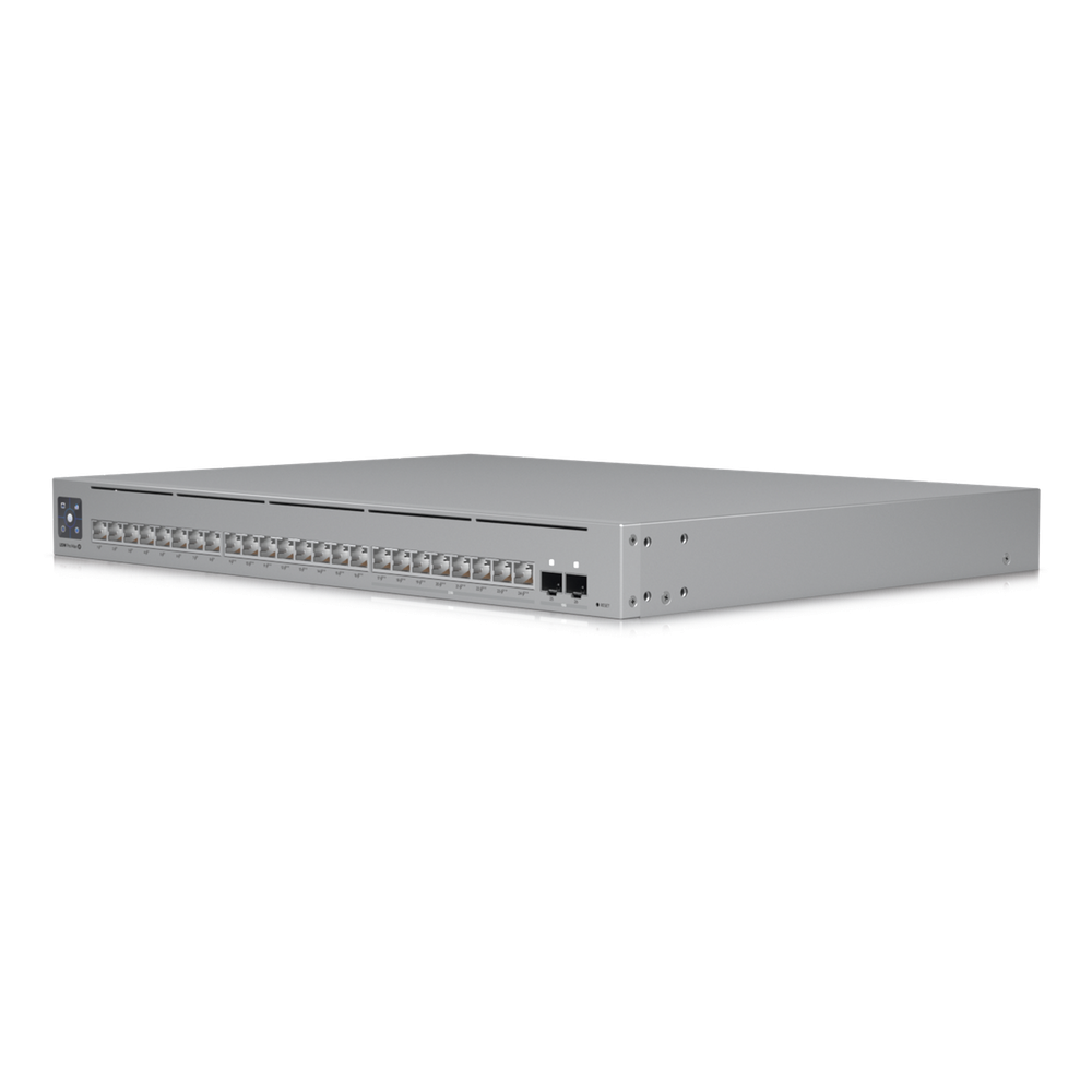 UniFi Switch Pro Max 24 POE, 24 puertos (8 puertos POE++ 2.5 GbE y 16 puertos GbE POE+), 2 puertos SFP+ 10G, 400W, pantalla táctil