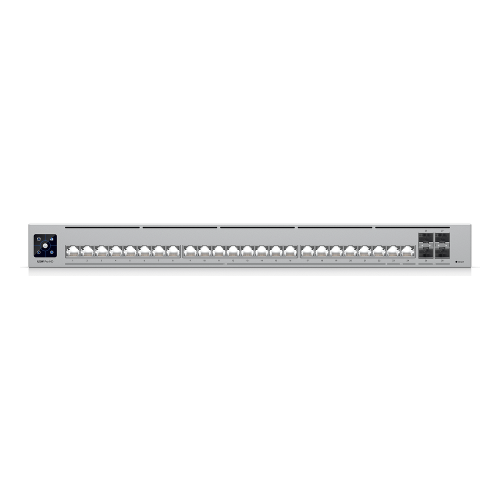 UniFi Switch Pro HD Capa 3, 24 puertos Etherlighting / (22) puertos 2.5 GbE, (2) puertos 10GbE, (4) puertos 10G SFP+