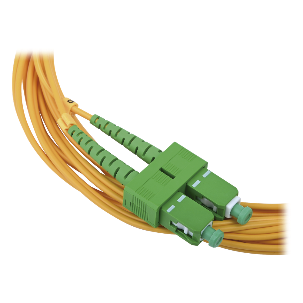 Jumper de Fibra Óptica Monomodo 9/125 LC/UPC-SC/APC, PVC, 2.0 mm, Dúplex, Amarillo, 3 Metros (9.84 Pies)