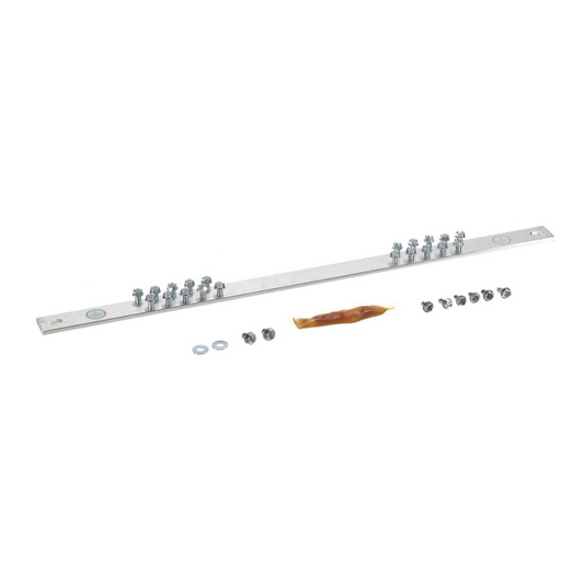 Barra de Conexión a Tierra, Para Rack de 19", Con 20 Orificios Para Conexión Rápida de Equipos, Incluye 20 Tornillos # 12-24 x 1/2" Instalados