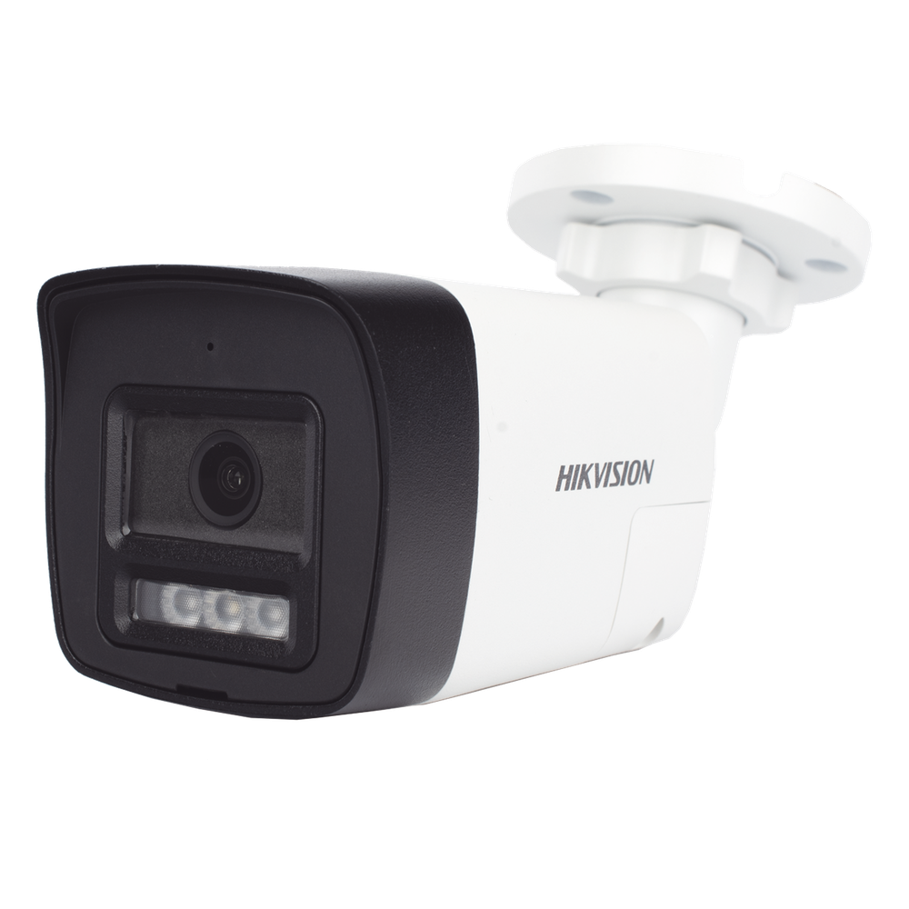 [Audio Bidireccional + Dual Light + ColorVu] Bala TURBOHD 2 Megapixel (1080p) / Lente 2.8 mm / 30 mts IR EXIR + 20 mts Luz Blanca / Micrófono y Bocina Integrado / Exterior IP67 / Metal / dWDR