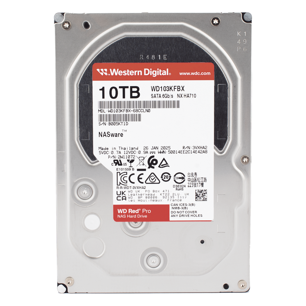 Disco Duro Red Pro de 10TB / 7200 RPM / Optimizado para NAS / Uso 24-7 / 5 Años de Garantia