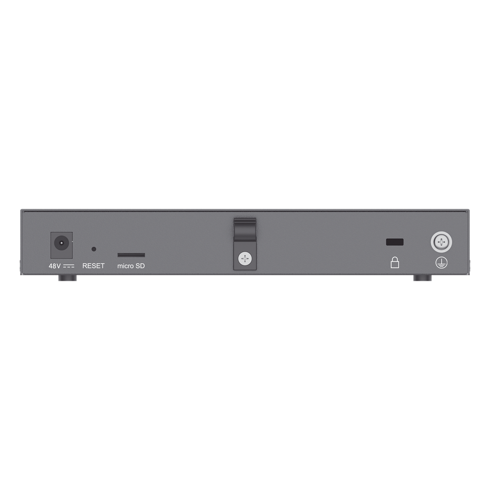 4 en 1: Firewall Nueva Generación, Router, IP PBX (24 usuarios / 8 llamadas), Switch Gigabit de 5 Puertos (4 PoE) y 2 Puertos SFP 2.5 Gigabit