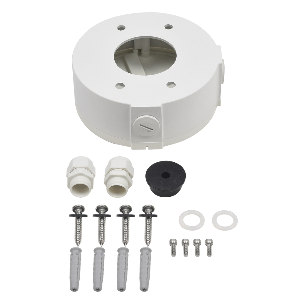 Caja de Conexiones Universal / Uso en Interior / Fabricada en Metal / Color Blanco / Uso en Bala - Domo - Turret / Conexión 3/4
