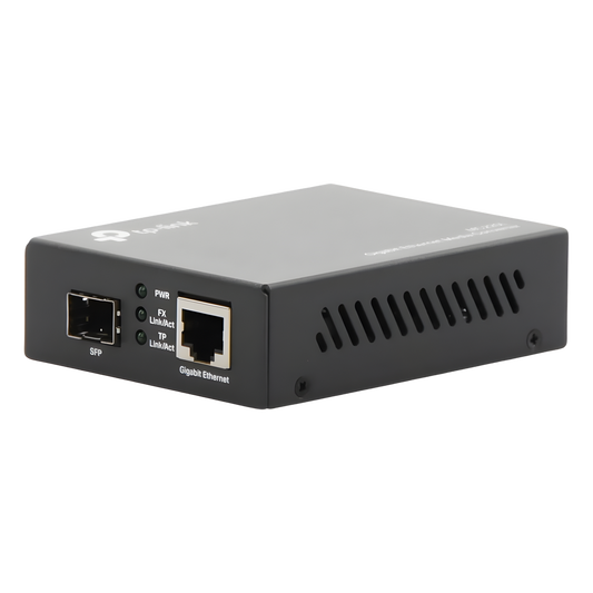 Convertidor Fibra Óptica Monomodo o Multimodo / 1 Puerto SFP 1000 Mbps / 1 Puerto RJ45 10/100/1000 Mbps / Plug and Play