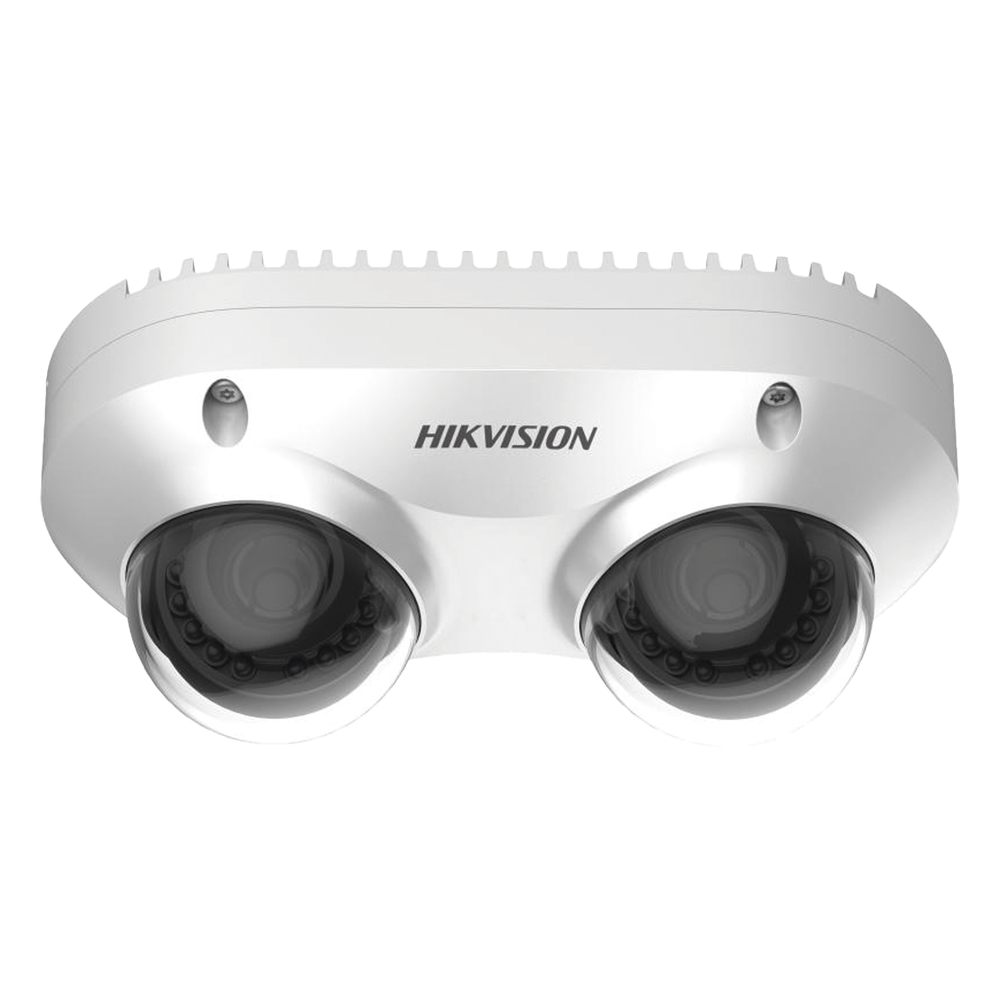 PanoVu Series / Lente Dual de 4 Megapixel / 2 Lentes Fijos de 2.8 mm / Recomendado para Pasillos o Esquinas / IP67 / IK10 / PoE / WDR 120 dB / 10 mts IR / Entrada y Salida de Audio y Alarma / MicroSD