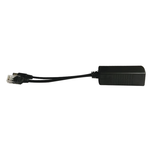 Cable divisor PoE pasivo de 48-55 Vcc @ 12 Vcc, 2 A. Aplicaciones como adaptar micrófonos en cámaras IP