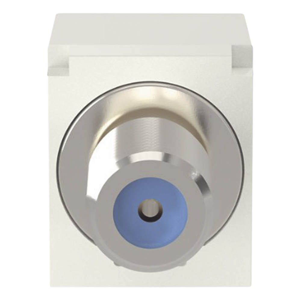 Módulo Acoplador Coaxial Tipo F, Mini-Com, de 75 Ohms, 3.0 GHz, Color Blanco