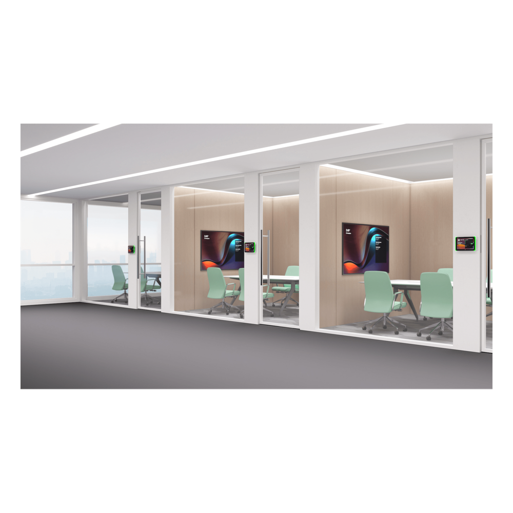 Panel Touch Para Programación De Salas De Reuniones Todo En Uno Con Indicadores LED Laterales Moderno y Ultrafino
