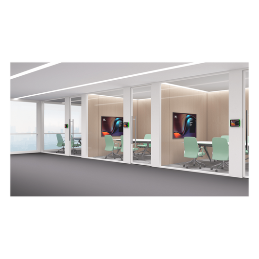 Panel Touch Para Programación De Salas De Reuniones Todo En Uno Con Indicadores LED Laterales Moderno y Ultrafino
