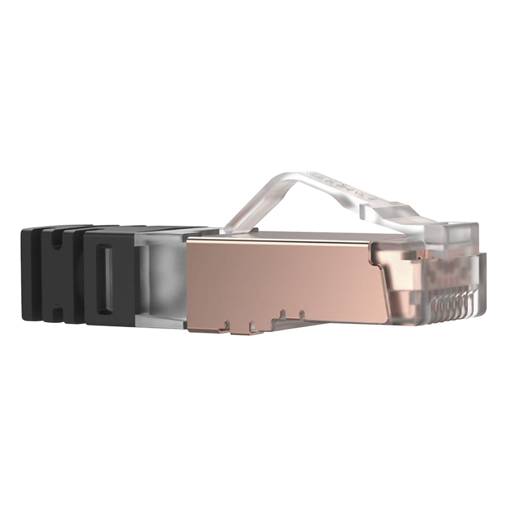 Plug RJ45 Cat6 Blindado, Para Cable Calibre 24-26 AWG, Chapado en Oro de 50 micras, Paquete de 100 Piezas