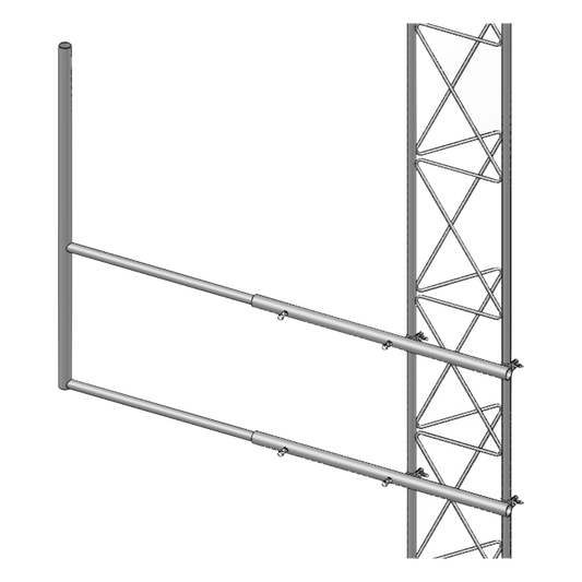 Brazo tipo "F" para tramos STZ-35G, galvanizado por inmersión en caliente.