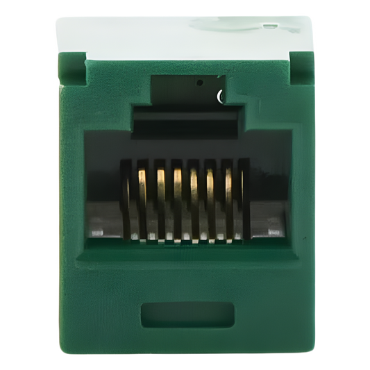 Conector Jack RJ45 Estilo TG, Mini-Com, Categoría 6, de 8 Posiciones y 8 Cables, Color Verde