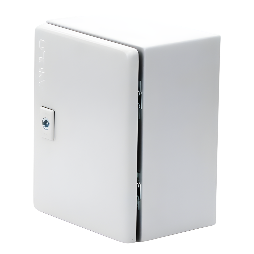 Gabinete de Acero / Nema 4 -IP 66 de 20 x 25 x 15 cm / Platina y certificado UL.