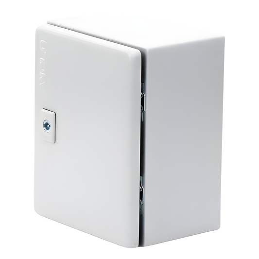 Gabinete de Acero / Nema 4 -IP 66 de 20 x 25 x 15 cm / Platina y certificado UL.