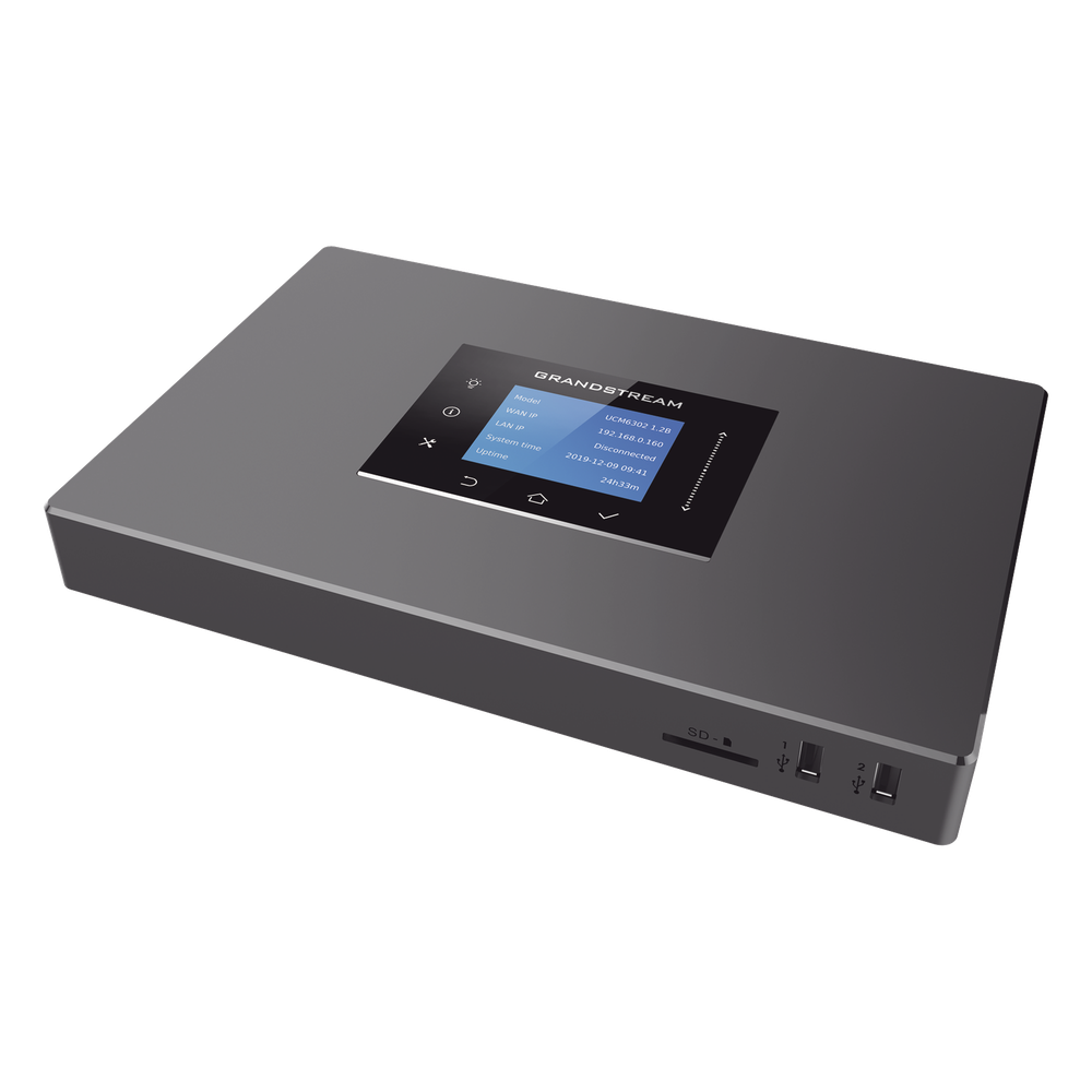 IP-PBX UCM6302A / 500 Usuarios / 75 Llamadas Simultáneas / 2 FXO + 2 FXS / 3 Puertos Gigabit PoE+ / Solución Híbrida On-Premise y Cloud