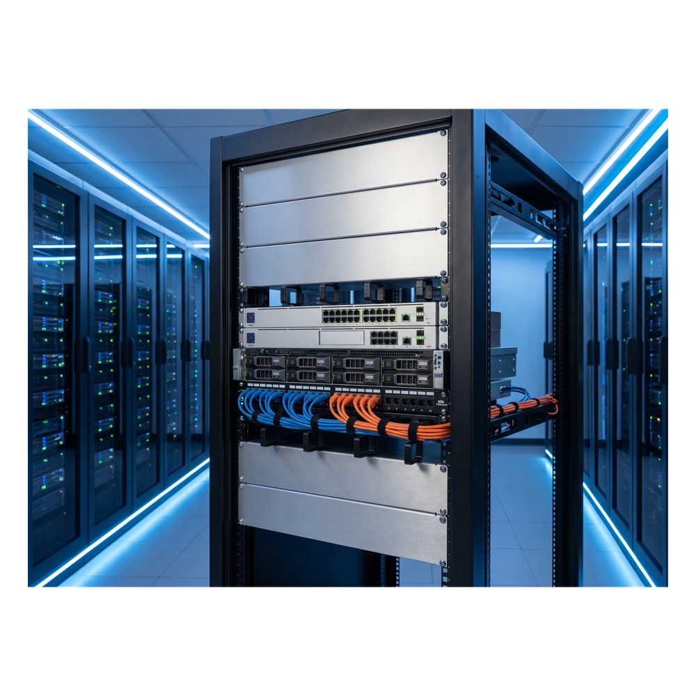 Tapa Ciega Para Rack Estándar de 19in, Plano, de Aluminio, 3 UR