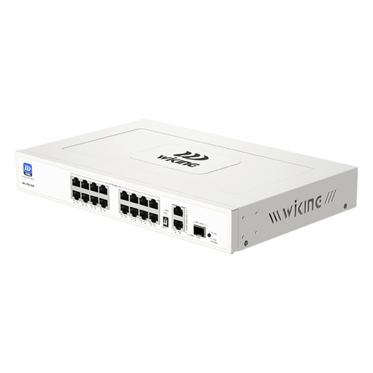 Switch no administrable PoE WI-TEK / Gestión Cloud / 16 Puertos 10/100 Mbps PoE af/at / 2 Puertos Uplink Gigabit / 1 Ranura SFP 1000 Mbps / Presupuesto 180 W / Puerto 1 Hi-PoE 60W