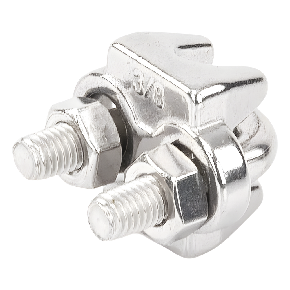 Nudo/ Perro/ Abrazadera Acero Forjado para Cable de 3/8", Acero Inoxidable.