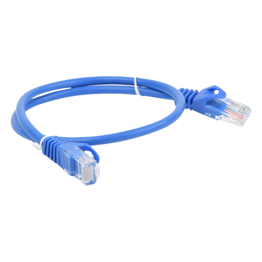 Cable de Parcheo UTP Cat5e - 0.5 Metros (1.64 Pies) - Azul