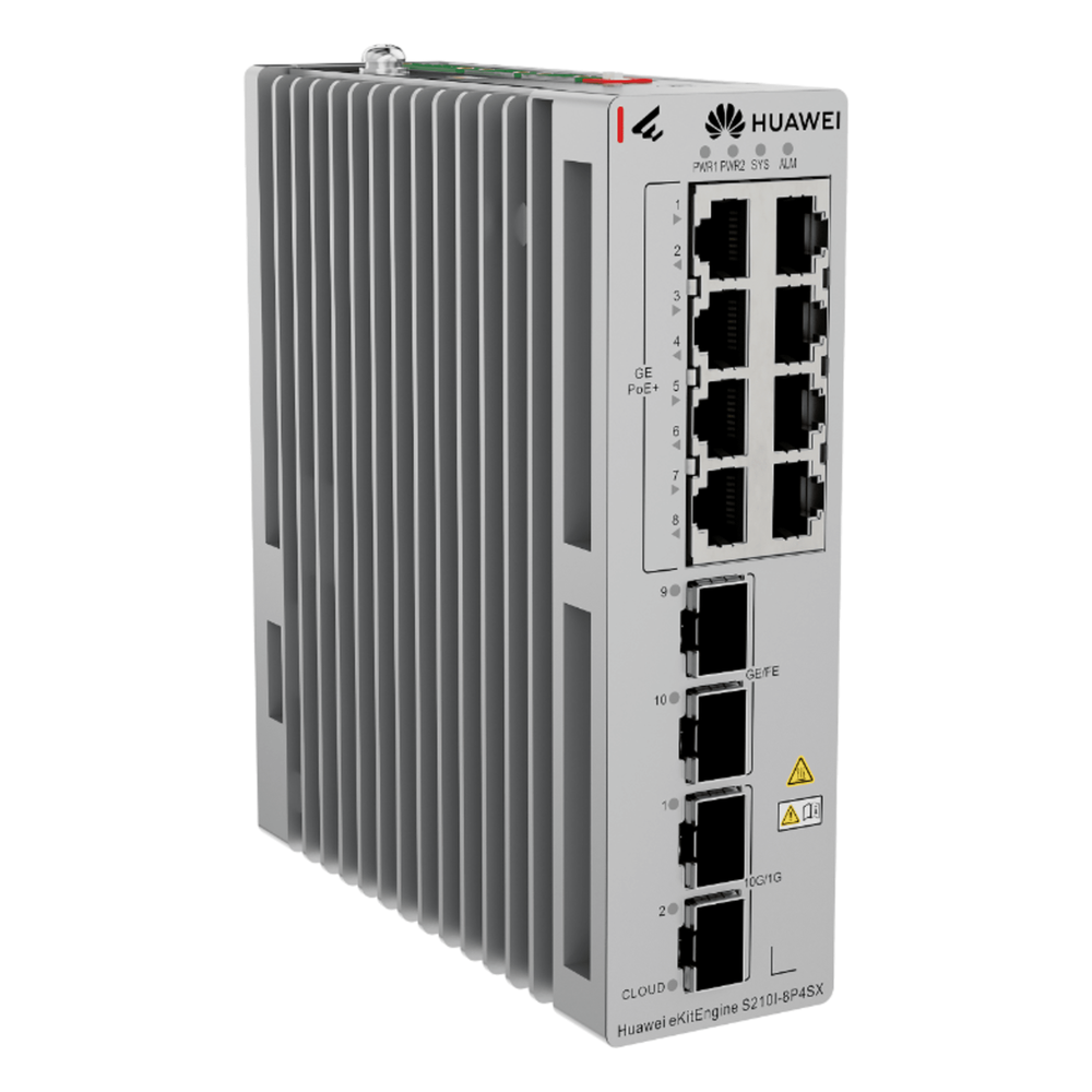 Switch Industrial eKit / 8 Puertos PoE+ Gigabit + 2 SFP + 2 SFP+ / Montaje en Riel DIN / Fuente Redundante 1+1 : 54 a 57 VCD / Libre de licenciamiento / Gestión gratuita desde la Nube / Presupuesto PoE 220 W