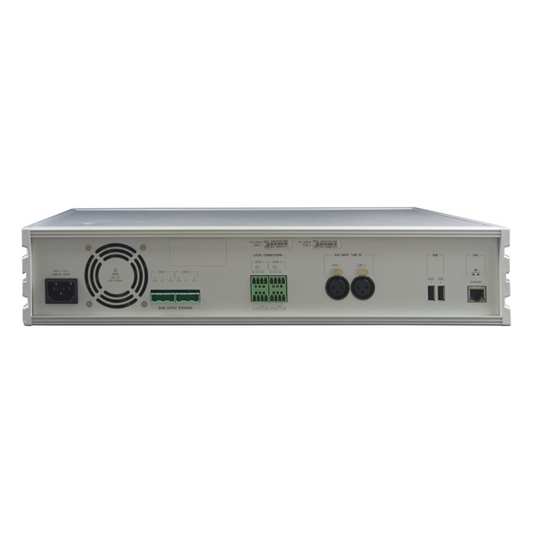 ETAPA DE POTENCIA DIGITAL 2x240W 100V  MILLENNIUM IP CON CONECTIVIDAD IP LAN, SUPERVISON, CALIDAD DE SONIDO HQ PARA 2 ZONAS, EN FORMATO RACK 2U