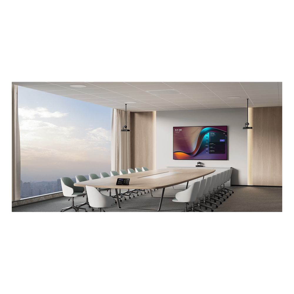Sistema de Videoconferencia MVC-S98-C5U-004 de Yealink diseñado para Salas Extra Grandes con Triple Cámara Inteligente y Funciones Avanzadas de IA
