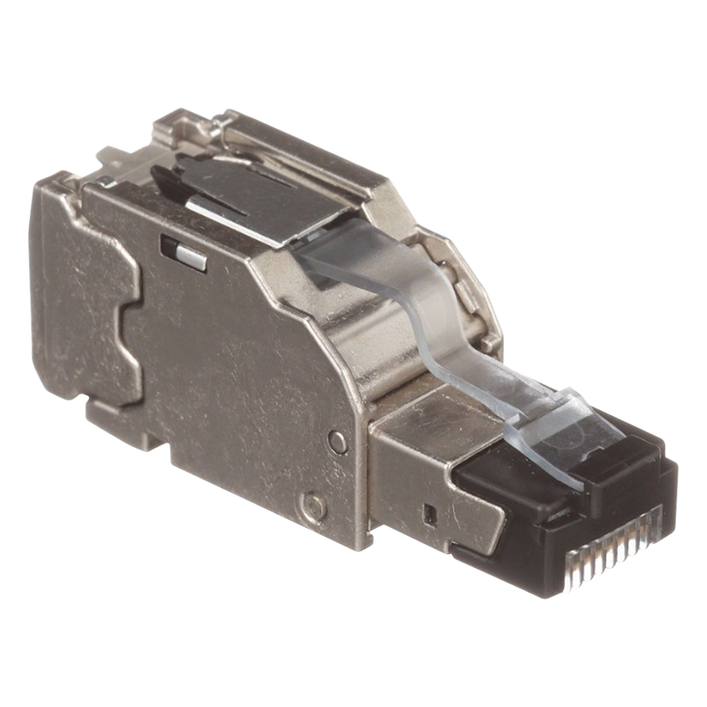 Plug RJ45 Blindado, Instalación Recta, Terminación en Campo Certificable, Compatible con Cat5e, Cat6 y Cat6A, Color Plata