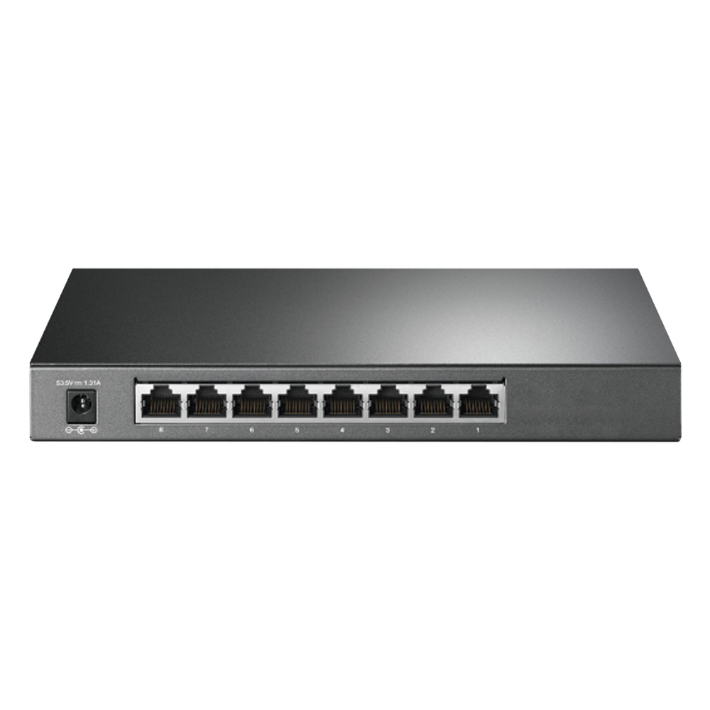 Switch Omada / 8 Puertos Gigabit  / 4 Puertos PoE+ 802.3at/af / Presupuesto PoE 62 W / 30 W por Puerto / Gestión Cloud Omada / L3 Static Routing / Sin Ventilador / Metal