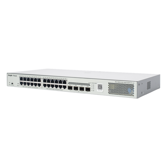 Switch Administrable L2 PoE+ hasta 370W, 24 Puertos Eth 1G, 4 puertos SFP 1G, Administración Remota en la Nube.