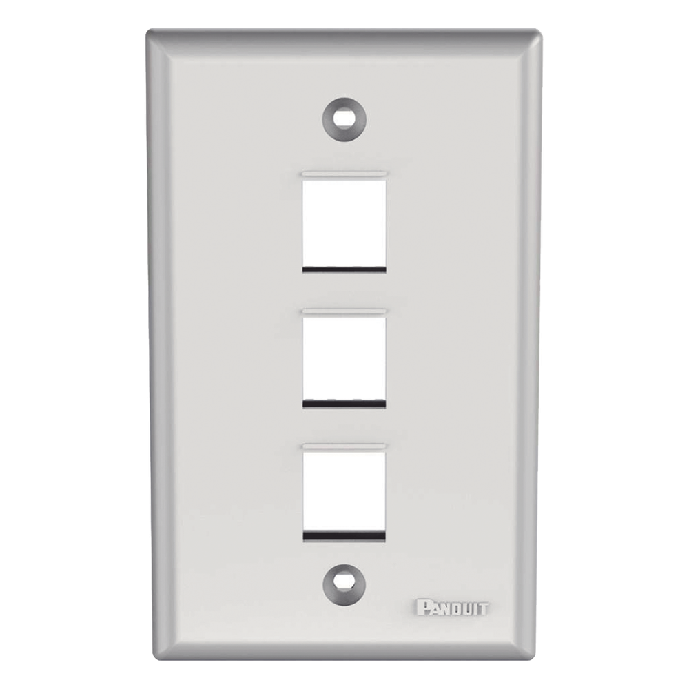 Placa de Pared Vertical, Salida Para 3 Puertos Keystone, Color Blanco