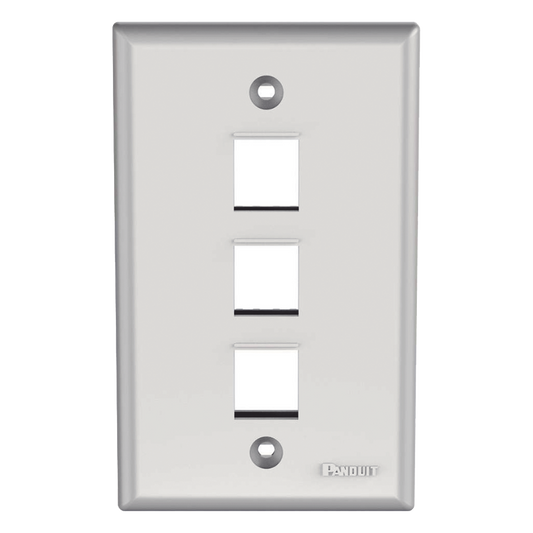 Placa de Pared Vertical, Salida Para 3 Puertos Keystone, Color Blanco