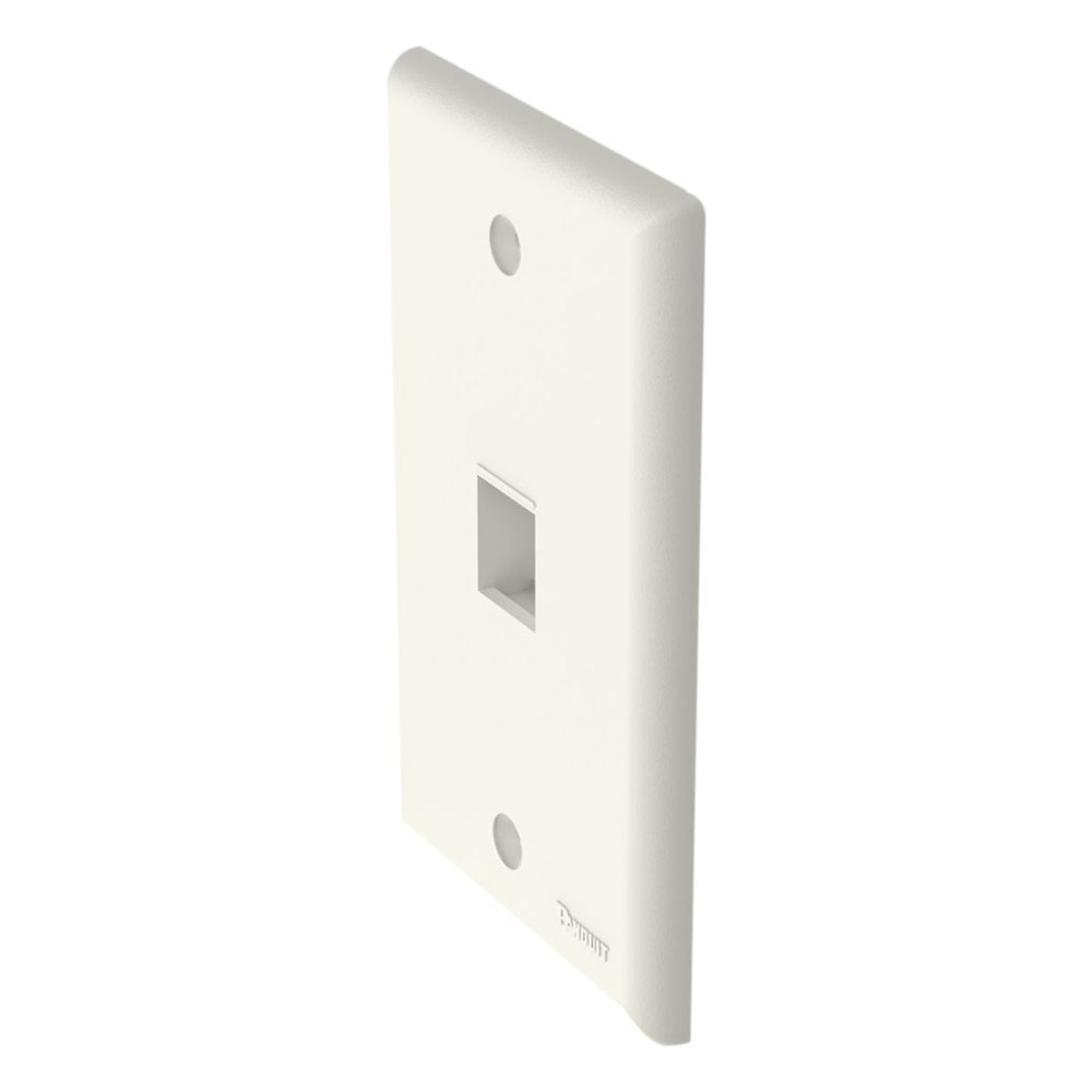 Placa de Pared Vertical, Salida Para 1 Puerto Keystone, Color Blanco Mate