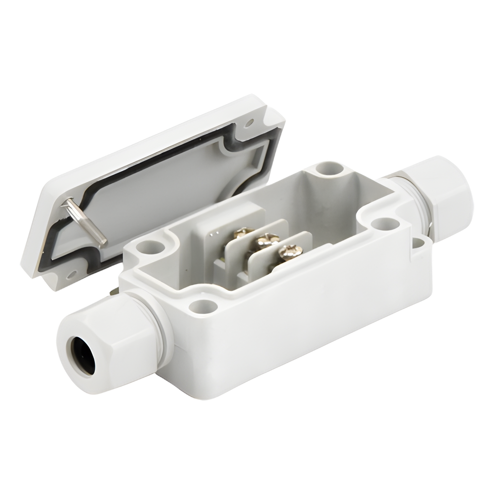 Caja de Conexión Exterior con Terminales Intermedias para 3 Líneas (Tornillo simple). Incluye Glándulas.