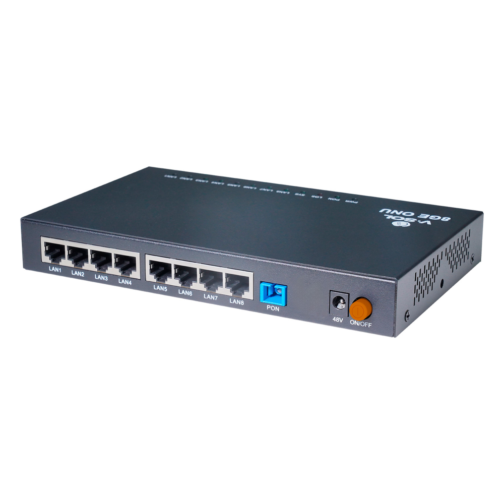 ONU Dual EPON/GPON / 8 Puertos PoE 802.3at Gigabit /  1 Puerto SC/UPC